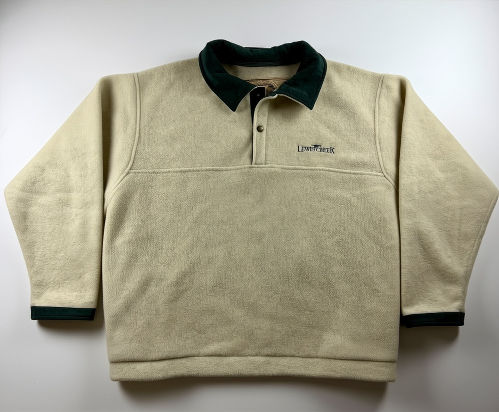 Vintage 90s Lewis Creek Polartec Snap Neck Fleece Pullover Men’s L Made in USA